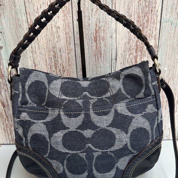 NWT Coach Poppy Denim Hobo 18991 - Sign Canvas and Blue Leather from 2011 - Picture 2 of 14